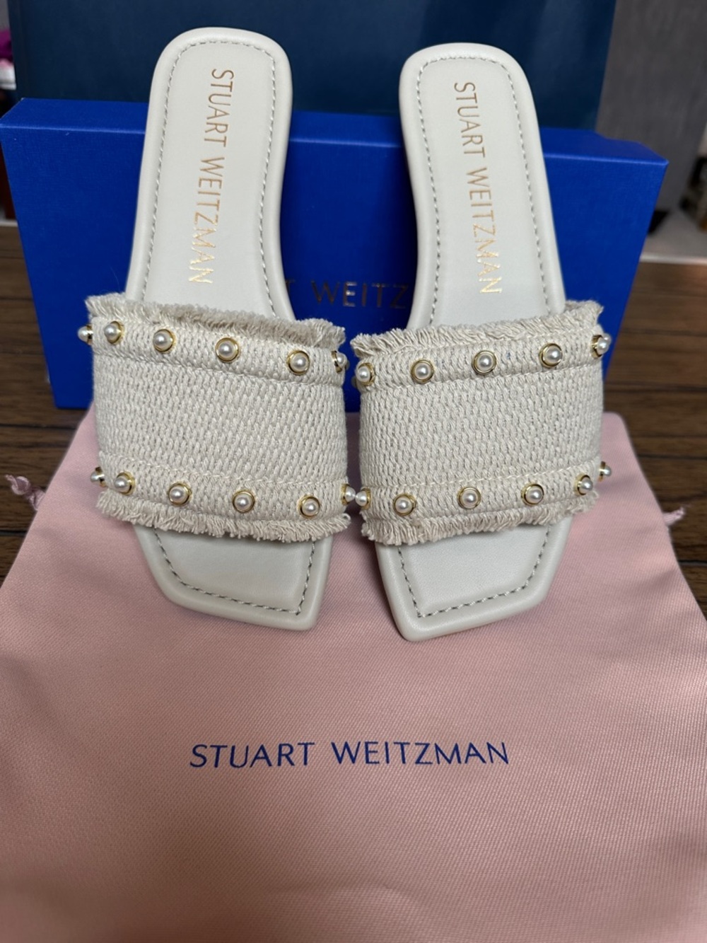 NWT Stuart Weitzman Pearl Slide Sandal